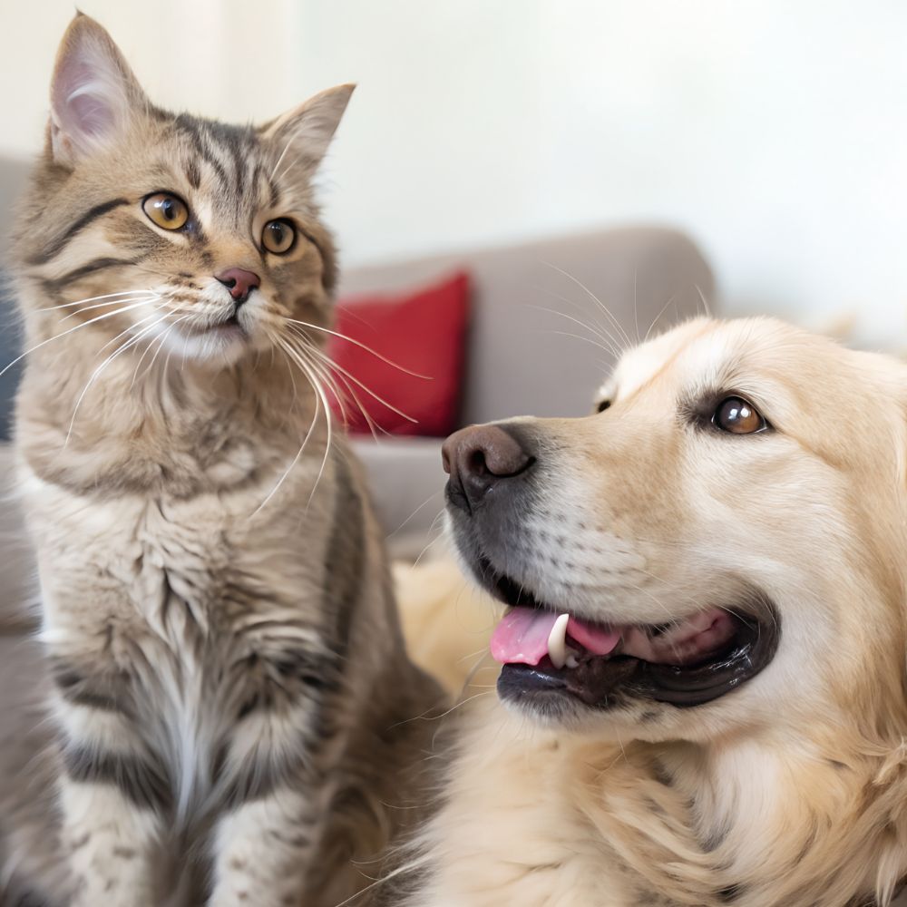 Cat and dog together