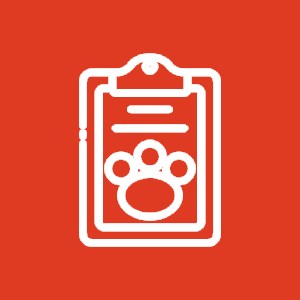 Paw print on clipboard