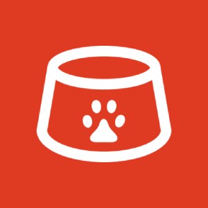 Pet food bowl paw print