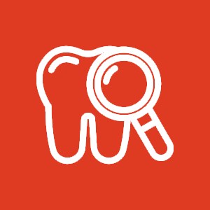 Tooth under magnifying glass